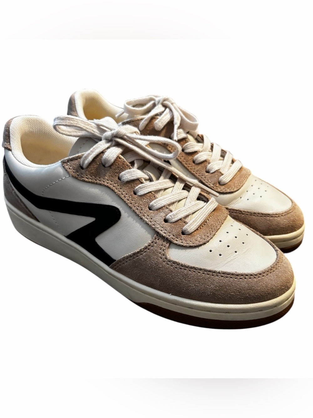 Rag & Bone Retro Court Sneakers White Beige Suede Leather Women’s 7.5
